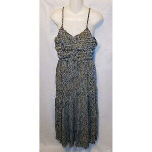 Anthropologie BTFL-life Bias Maxi Sleeveless Dress Sz Sm Snake Print Micro Pleat